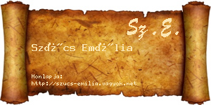 Szűcs Emília névjegykártya