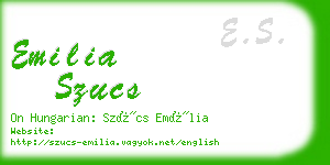 emilia szucs business card